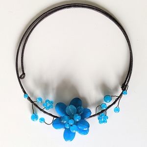 Turquoise Flower Choker Necklace For Women